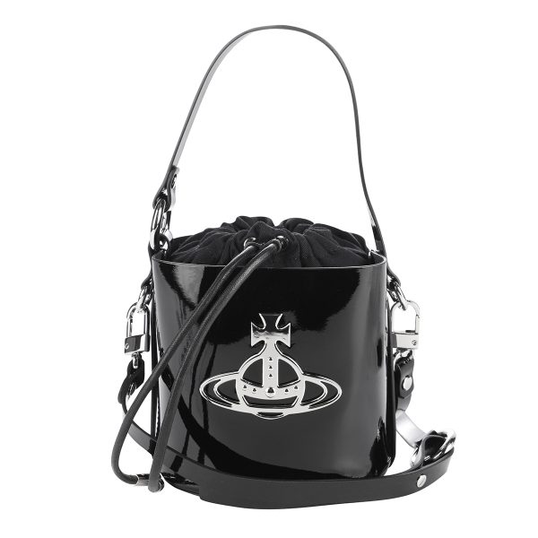 43020023l001on403 1 Vivienne Westwood Shoulder Bag Shiny Patent Black