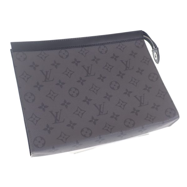 442279 01 Louis Vuitton Pochette Voyage Clutch Bag Canvas Gray