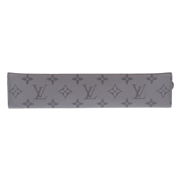 442830 06 Louis Vuitton Pochette Voyage MM Clutch Bag Taigarama Monogram Silver