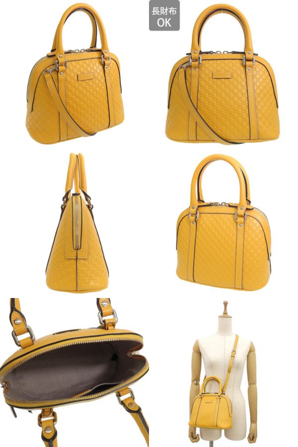 449654bmj1g7124 z Gucci 2Way Handbag Yellow Micro Guccissima