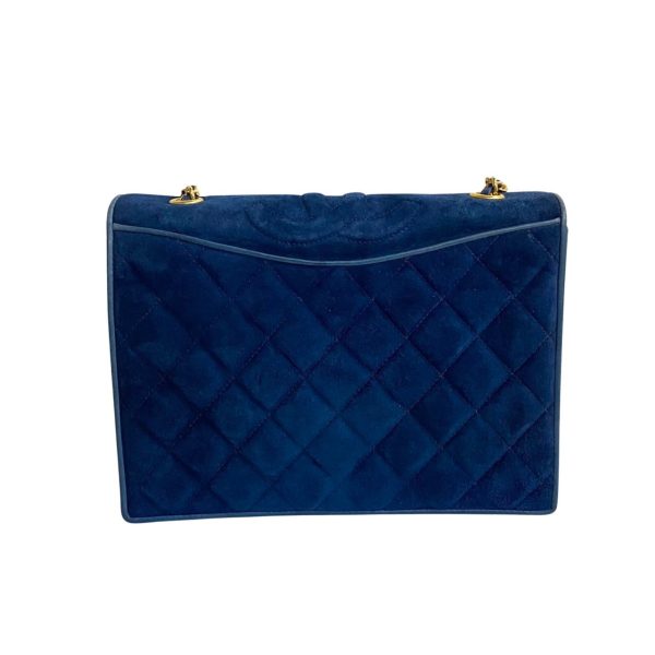 451k602493 5 CHANEL Matelasse Full Flap Suede Leather Shoulder Bag Blue