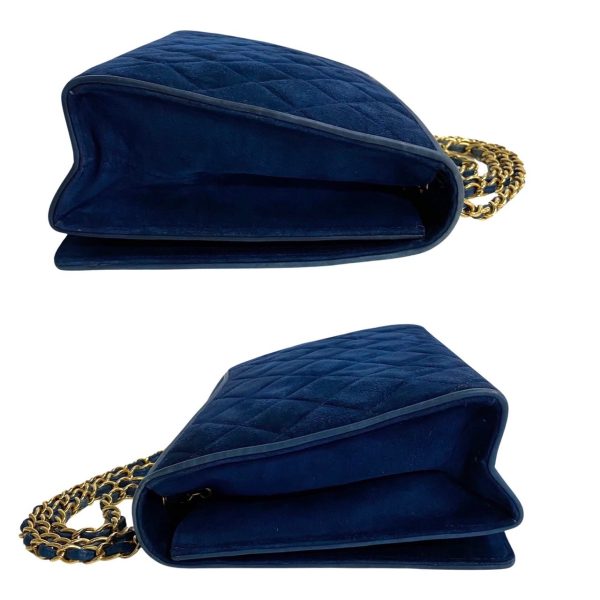 451k602493 6 CHANEL Matelasse Full Flap Suede Leather Shoulder Bag Blue