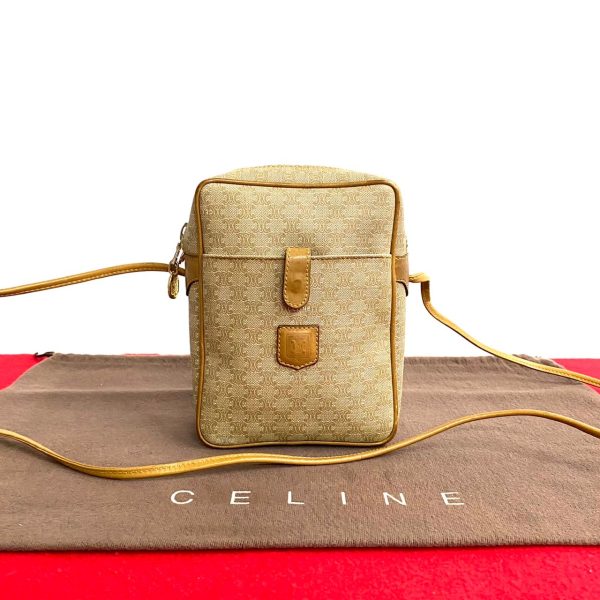 468k241570078 1 Celine Vintage Macadam Blason Leather Mini Shoulder Bag