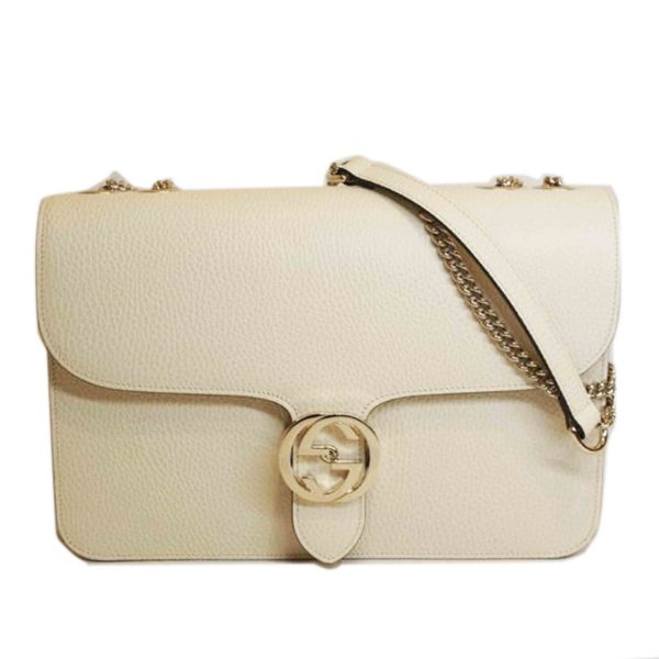 47733 1 Gucci Interlocking Chain Shoulder Bag Off White