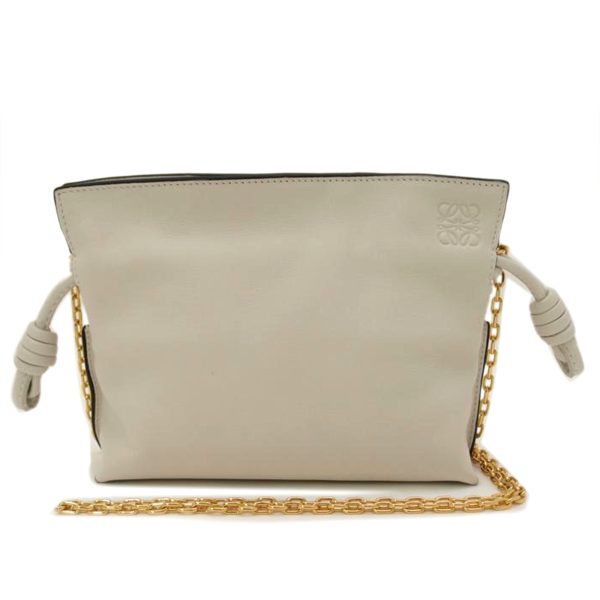 47775 1 Loewe Flamenco Clutch Nano Soft White Napa Calf Bag