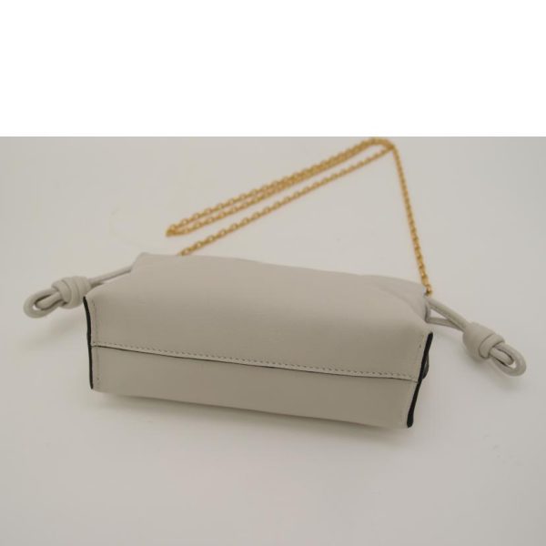 47775 3 Loewe Flamenco Clutch Nano Soft White Napa Calf Bag