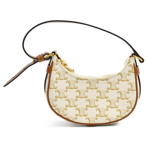 4823f070005 1 CELINE Triomphe Ava Shoulder Bag White