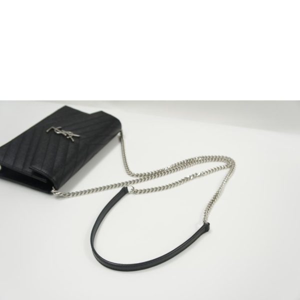 48847 4 Saint Laurent Monogram Chain Wallet Black