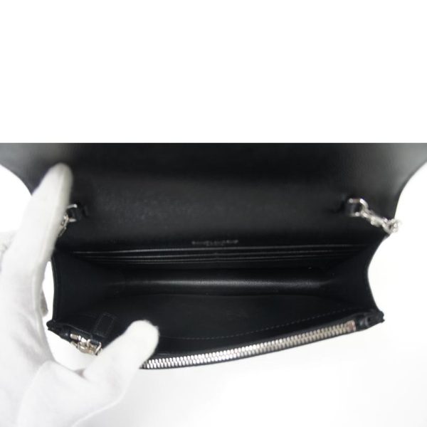 48847 5 Saint Laurent Monogram Chain Wallet Black