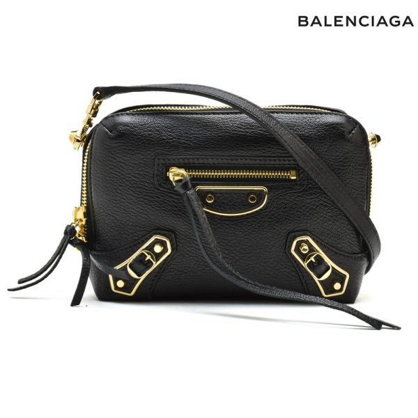 488798aq40g 1000 01 Balenciaga Chevre Reporter XS Shoulder Bag Black