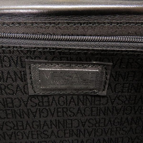 4b0059e5 9 Versace Vintage Sun Leather Handbag Black