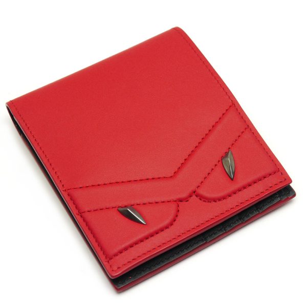 4sh1507 1 Fendi Bag Bugs Eye Monster Billfold Wallet Red