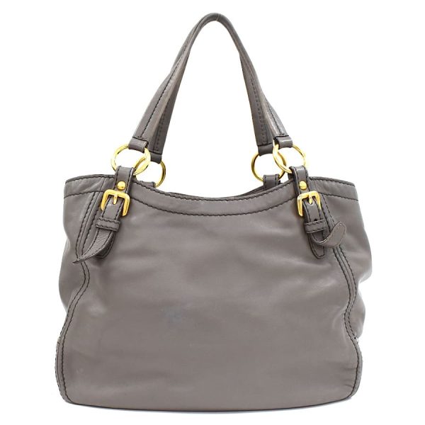 5000105884102854 3 Prada Tote Bag Shoulder Leather Gray