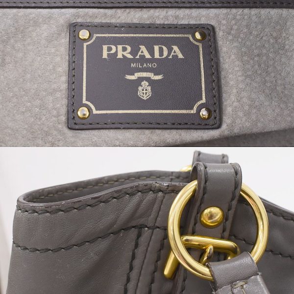 5000105884102854 9 Prada Tote Bag Shoulder Leather Gray