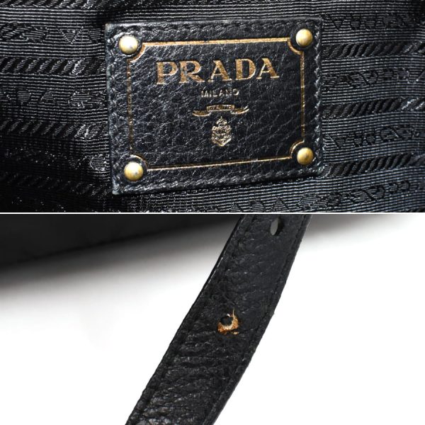 5000105884103037 9 Prada 2WAY Tote Bag Shoulder Nylon Hardware Leather Black Gold