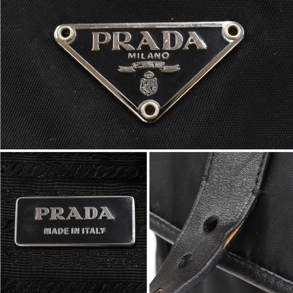 5000105884103160 9 Prada Vela Messenger Shoulder Bag Vela Nylon Nero Triangle Logo Black