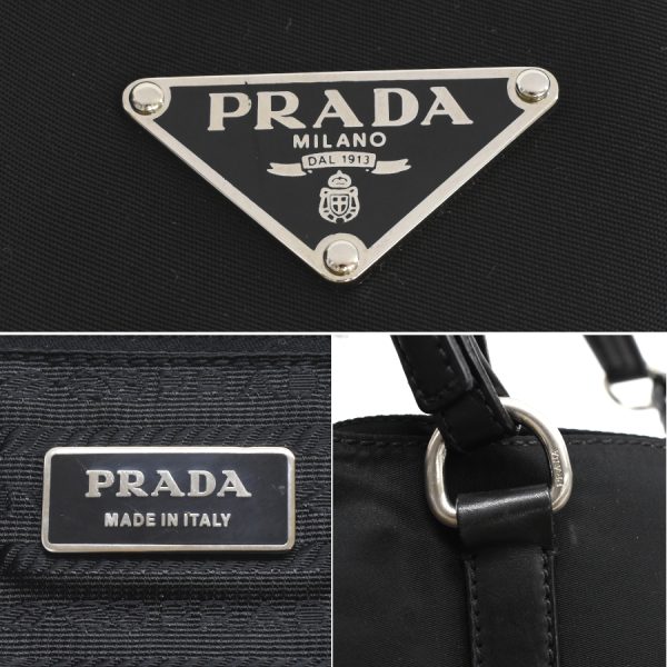 5000105884103291 9 Prada Handle Tote Bag Nylon Triangle Logo Plate Brown