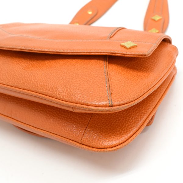 5002235884109086 5 MCM 2way Shoulder Bag Leather Orange