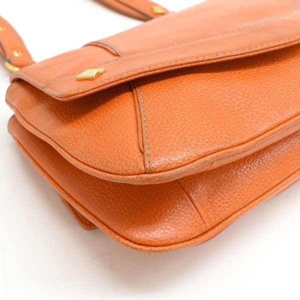 5002235884109086 6 MCM 2way Shoulder Bag Leather Orange