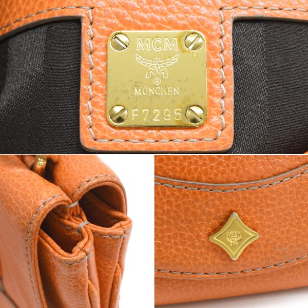 5002235884109086 9 MCM 2way Shoulder Bag Leather Orange