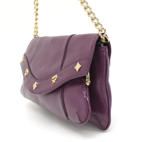 5002235884109087 2 MCM 2way Chain Shoulder Bag Leather Purple