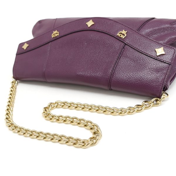 5002235884109087 7 MCM 2way Chain Shoulder Bag Leather Purple