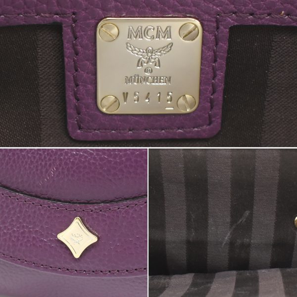 5002235884109087 9 MCM 2way Chain Shoulder Bag Leather Purple