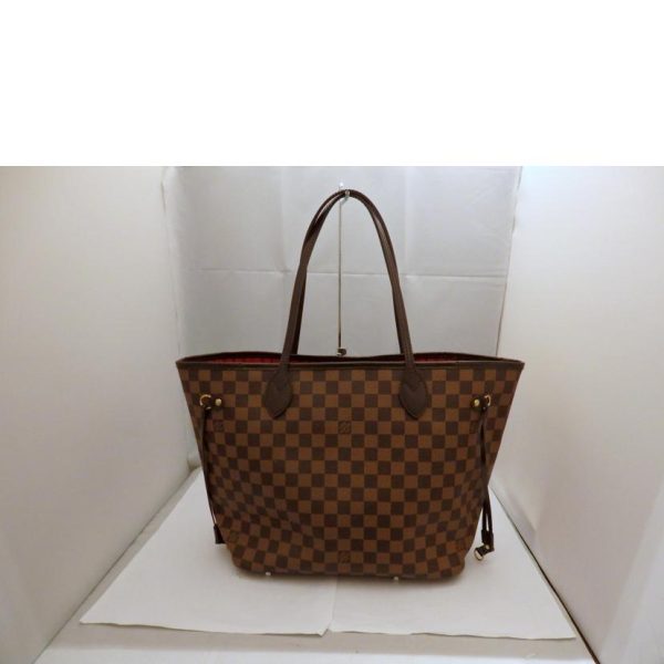 50138 2 Louis Vuitton Neverfull Mm Damin Leather Handbag Brown