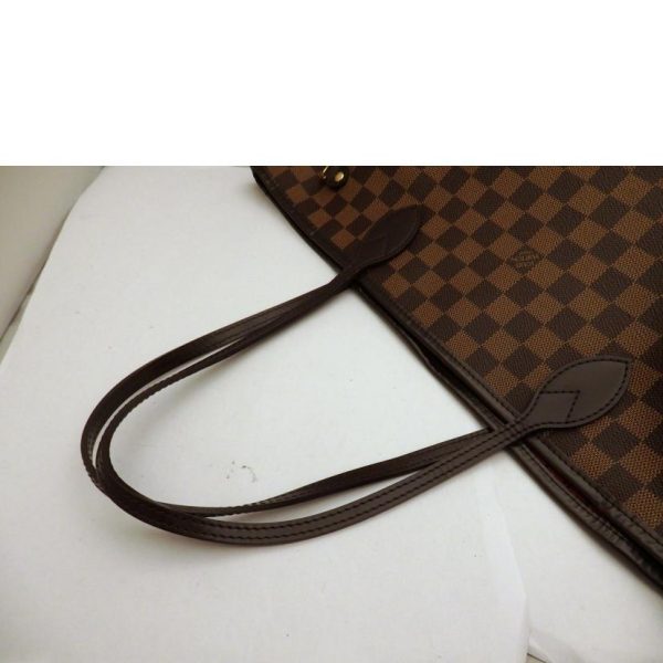 50138 3 Louis Vuitton Neverfull Mm Damin Leather Handbag Brown