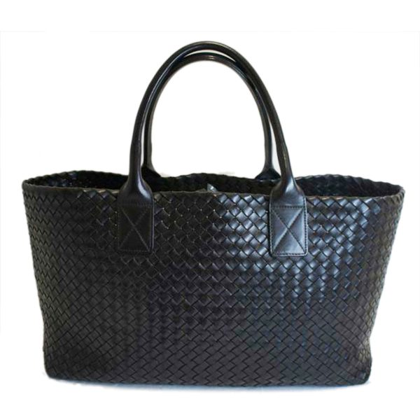 50156 1 Bottega Veneta GM Leather Hand Bag Black