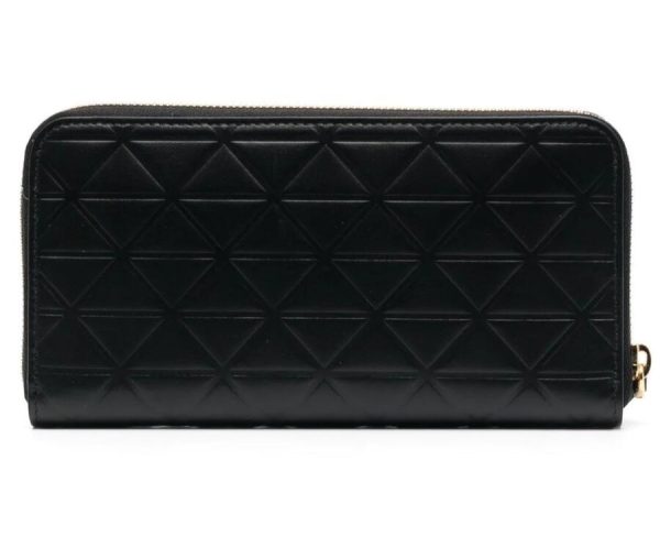 5062 Prada Soft Calf Triangoli Zip Wallet Black