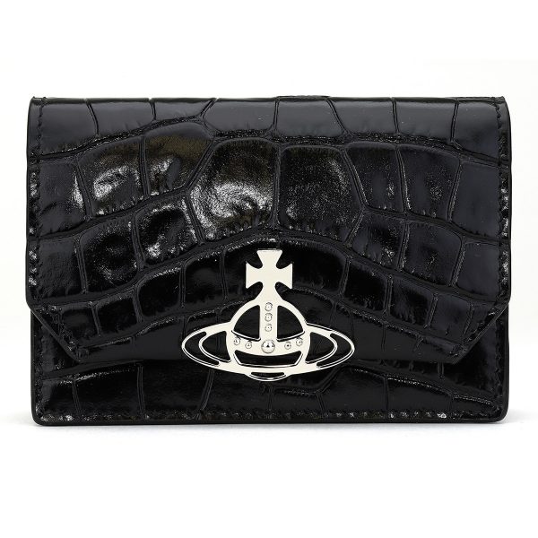 51040067l0039n401 1 Vivienne Westwood Card Case Crocodile Black