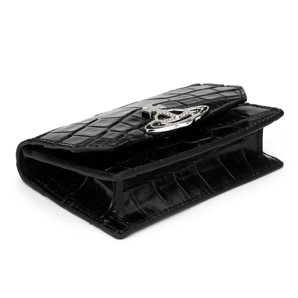 51040067l0039n401 3 Vivienne Westwood Card Case Crocodile Black