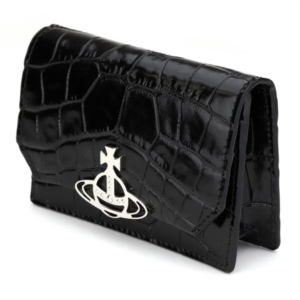 51040067l0039n401 4 Vivienne Westwood Card Case Crocodile Black