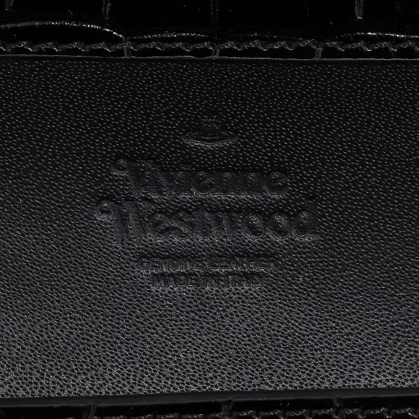 51040067l0039n401 6 Vivienne Westwood Card Case Crocodile Black