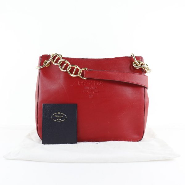 51170586 11 Prada Calf Leather Shoulder Bag B Rank Red