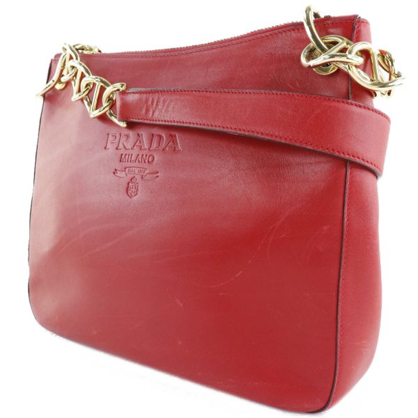 51170586 2 Prada Calf Leather Shoulder Bag B Rank Red