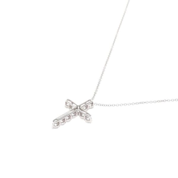 51194 3 Tiffanyco Pt950 Medium Cross Diamond Necklace