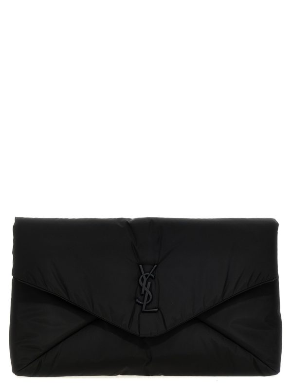 522e7495931ab5b ju 1 Saint Laurent Cassandre Large Envelope Clutch Bag Black