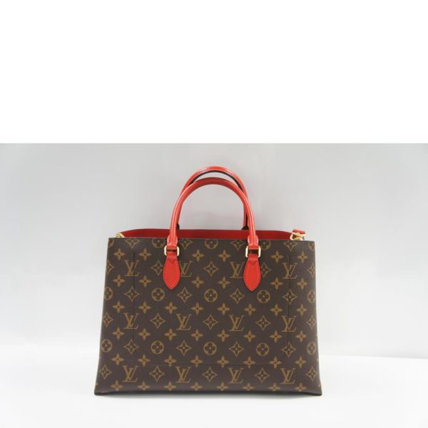 52312 2 Louis Vuitton Flower Tote Monogram Coquelicot Brown