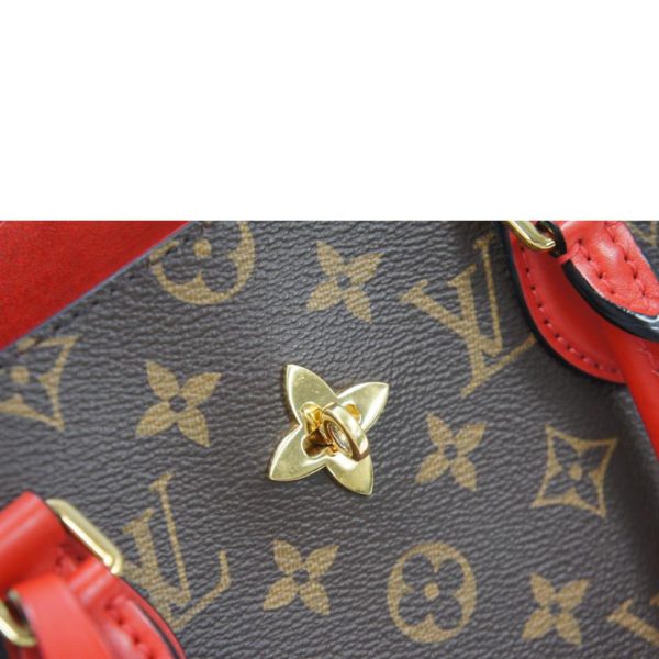 52312 8 Louis Vuitton Flower Tote Monogram Coquelicot Brown