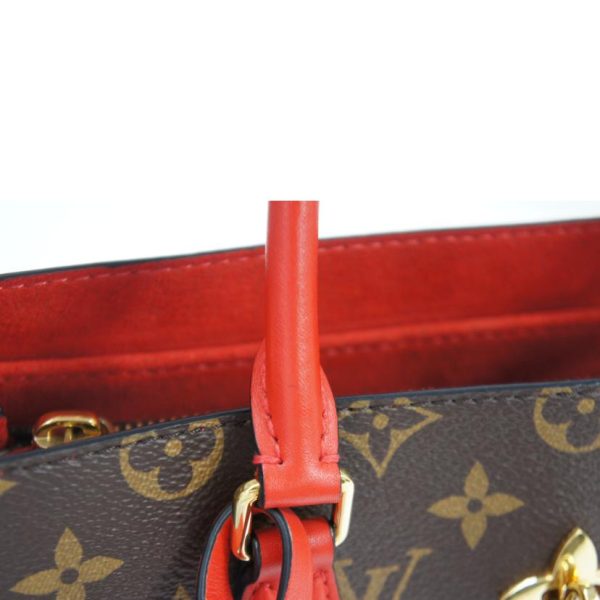 52312 9 Louis Vuitton Flower Tote Monogram Coquelicot Brown