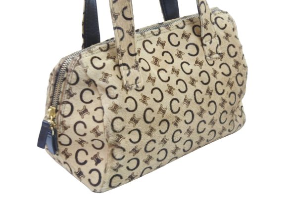 52466 d3 Celine Handbag C Macadam Vintage Haraco Beige