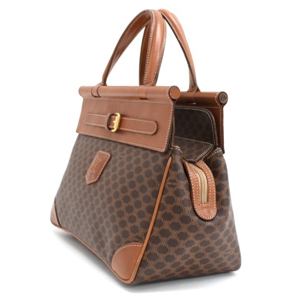 5300028884102165 2 Celine Handbag Macadam Triomphe PVC Leather Brown Gold Hardware Vintage Triomphe Blason