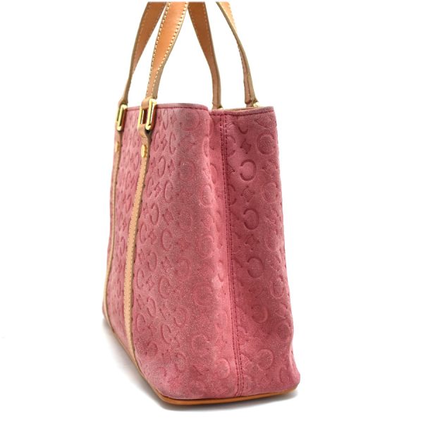 5300028889300062 2 Celine Handbag Suede Leather Pink Camel