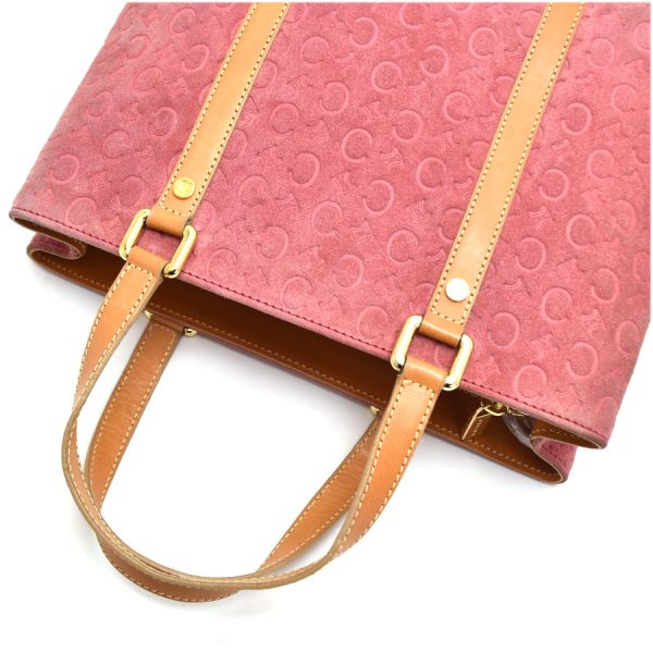 5300028889300062 7 Celine Handbag Suede Leather Pink Camel