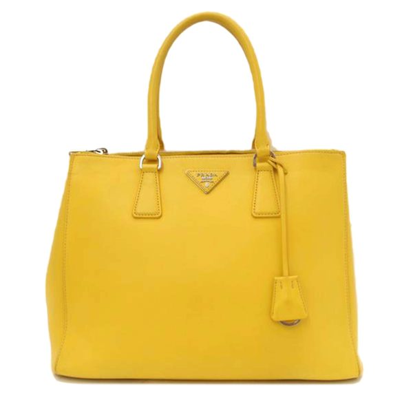 53488 1 Prada Leather 2way Handbag Yellow