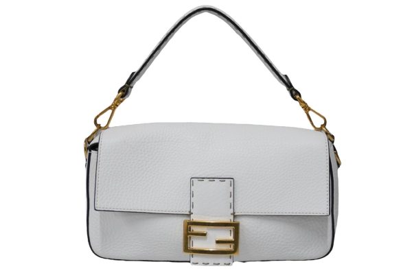 54924 d1 Fendi Mamma Bucket Selleria Leather Handbag White