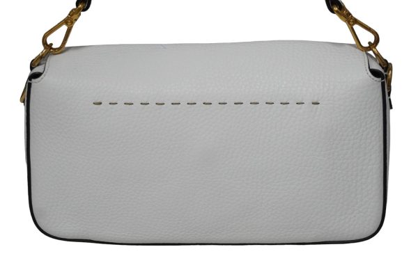 54924 d3 Fendi Mamma Bucket Selleria Leather Handbag White