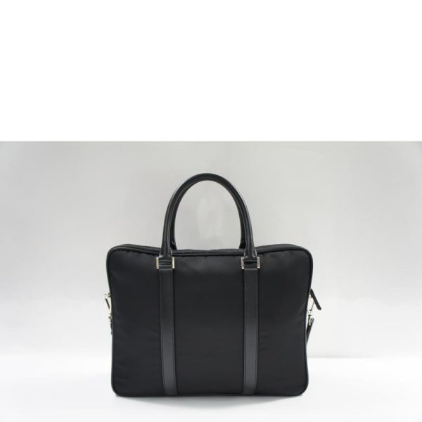 55182 2 Prada Tessuto Saffiano Briefcase Black